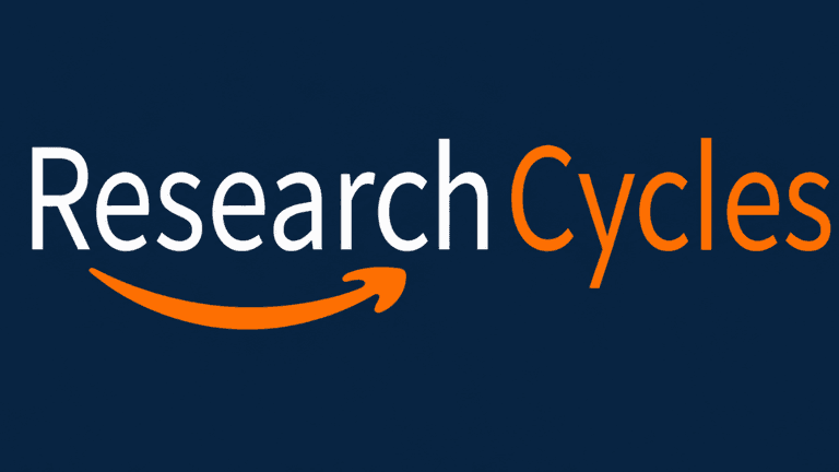 ResearchCycles logo in white and orange on a dark blue background.
