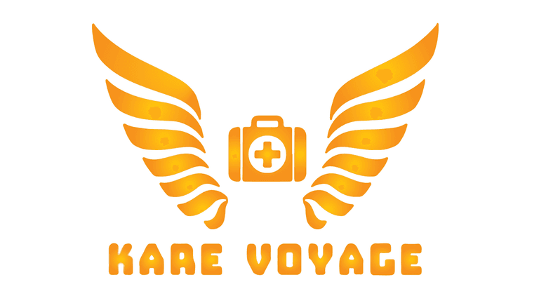 KareVoyage Concierge logo with wings and medical symbol.
