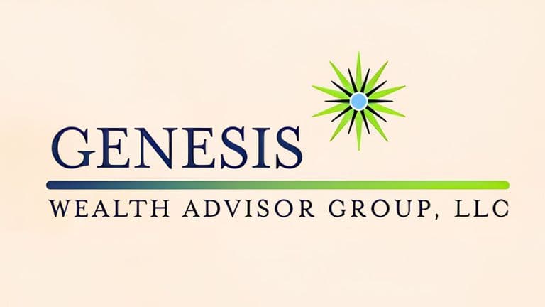 Logo of Genesis Wealth Advisor Group, LLC. "GENESIS" is in bold blue text, with a green and blue starburst design above. The tone is professional and modern.