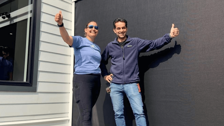 "Britney Nelson and team celebrate success with custom outdoor screening solutions in New England, building a thriving business."