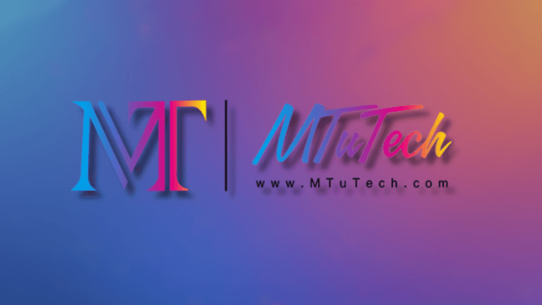 MTuTech logo with vibrant gradient background showcasing their digital and industrial printing solutions.