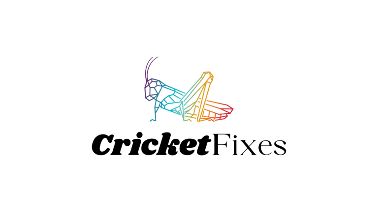 The Cricket Fixes logo featuring a colorful geometric cricket design with the text "CricketFixes" in black font.