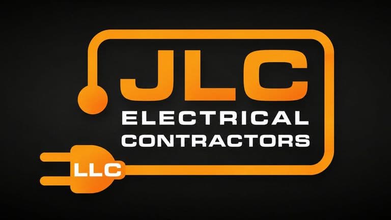 JLC Electrical Contractors logo featuring an electrical plug design on a black background.