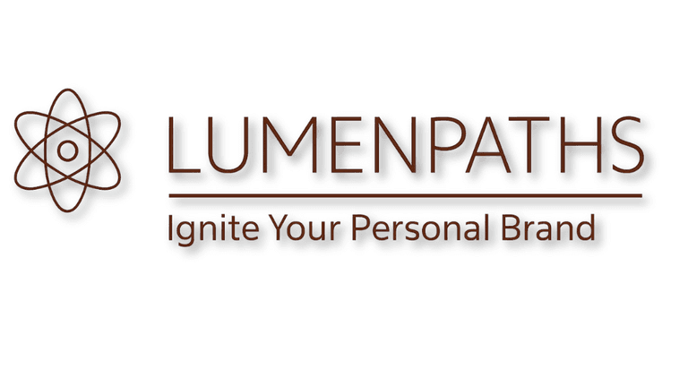 "LumenPaths logo with tagline 'Ignite Your Personal Brand,' symbolizing a brand-focused agency dedicated to personal branding and business growth."
