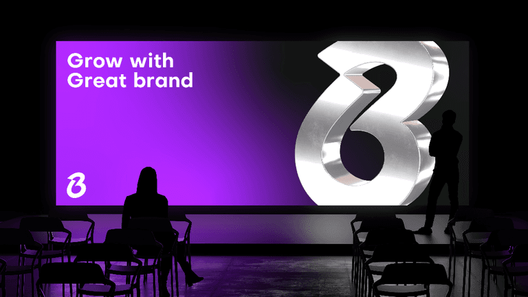 Brandtune.com advertisement showcasing a modern, digital approach to brand creation with curated domains, logos, and design assets.