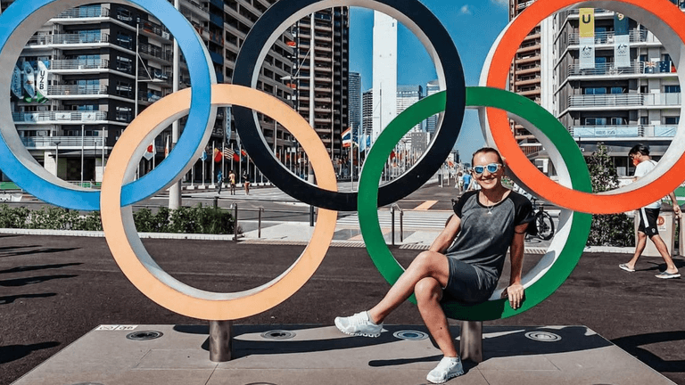 "Irina Zelenkova at Olympic Village, showcasing her expertise as an altitude training coach and founder of OWNTOP high-performance system."