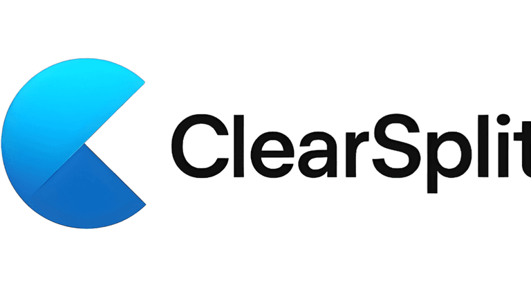 "ClearSplit logo, symbolizing a financial operating system designed to automate and clarify financial operations for short-term rental businesses."