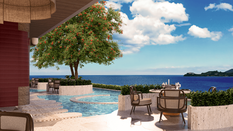Luxury short-term rental property in Panama, showcasing an oceanfront setting with modern design, highlighting House Hunters Panama's offerings.