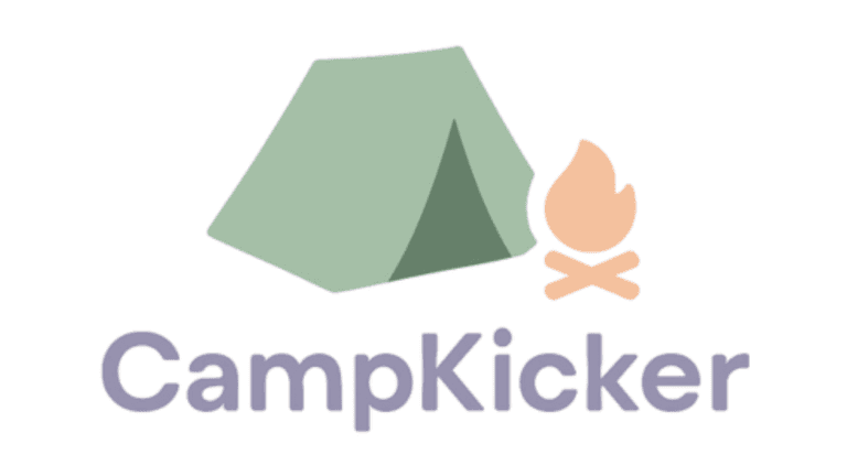 The image features the CampKicker logo, representing a platform that provides affordable, enterprise-grade marketing tools for young professionals.
