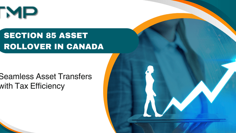 "Section 85 asset rollover in Canada with a focus on seamless asset transfers and tax efficiency, featuring a person walking alongside an upward trending graph."