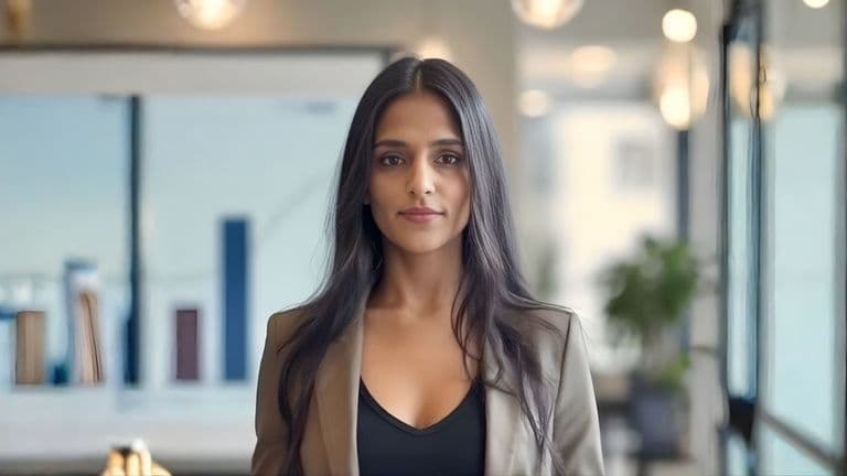 Anum Truss, CEO of Lendbroke, standing confidently in a professional setting, embodying innovation in property finance.