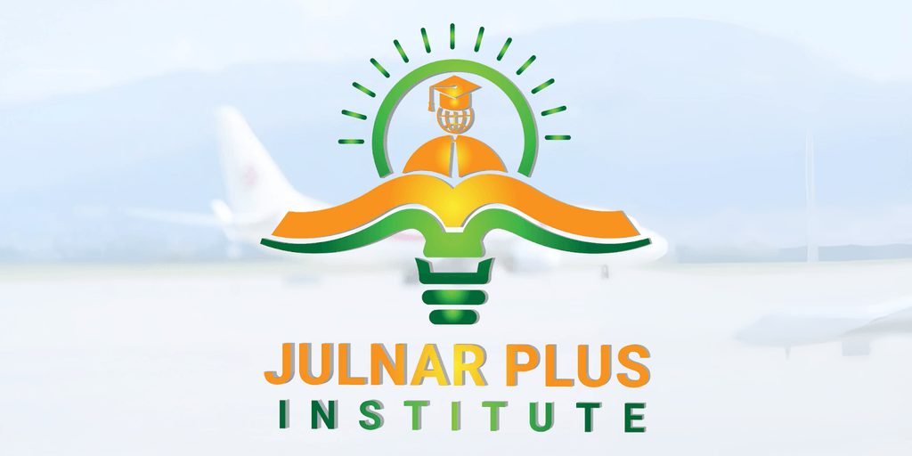 DJULNAR Plus Institute, showcasing the institute’s commitment to aviation training with a modern, professional design highlighting education and global connectivity.