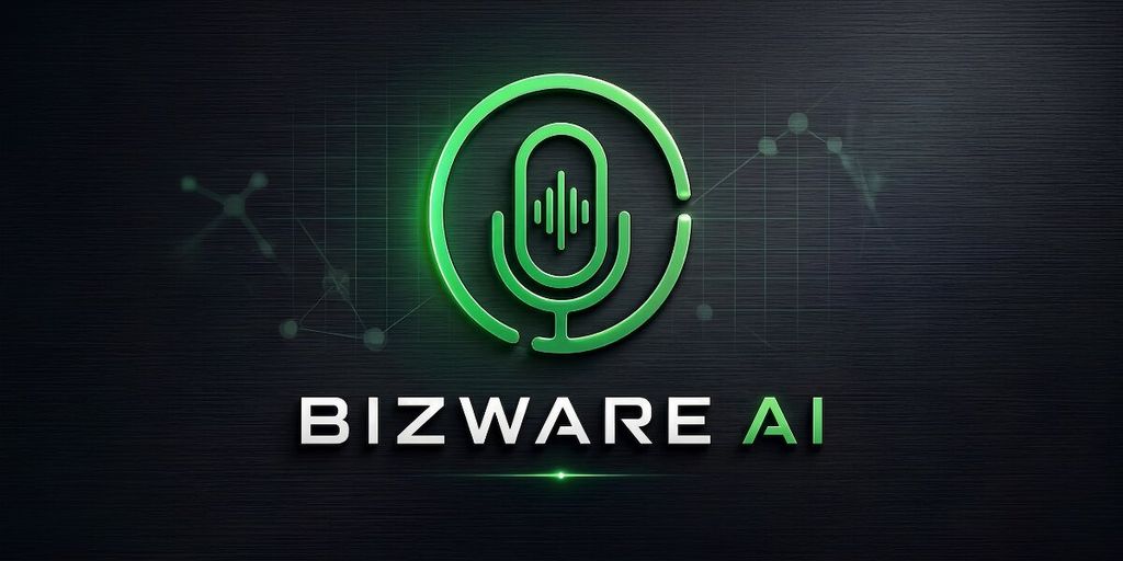 Green Bizware AI microphone logo representing AI-powered business expertise, knowledge capture, and scalable growth systems.