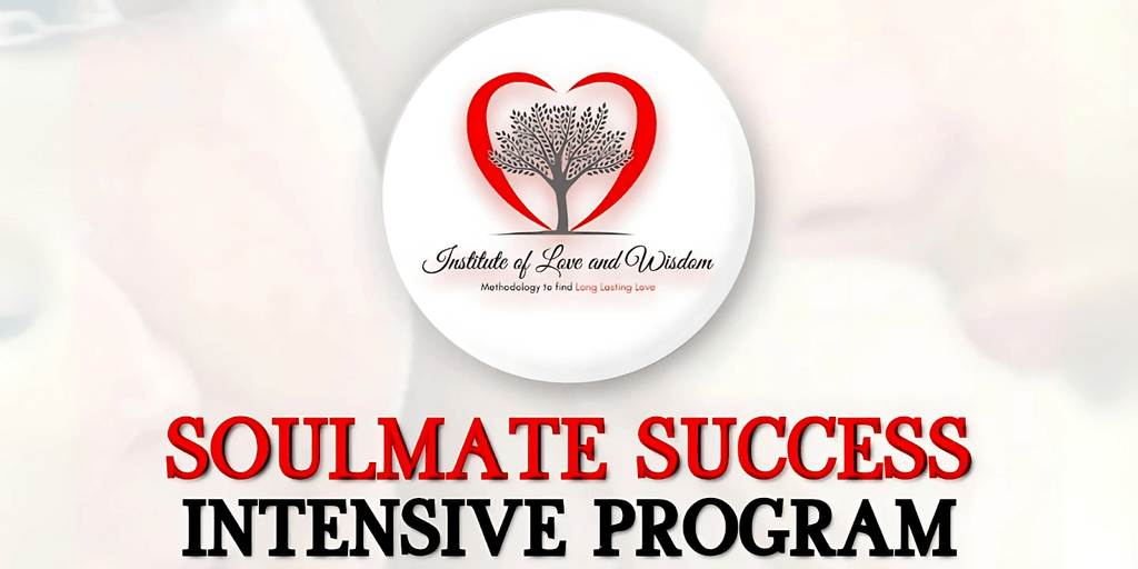 Logo for the Institute of Love and Wisdom featuring a heart-shaped tree with the words 'Institute of Love and Wisdom' beneath it. The logo is designed in red and gray, with a focus on long-lasting love and relationship guidance.