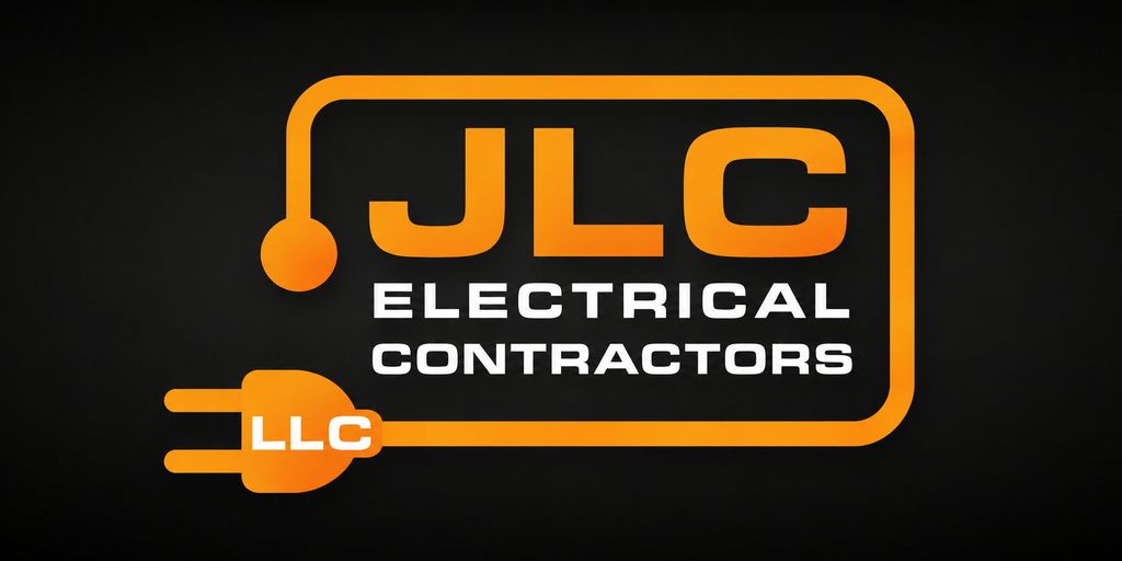JLC Electrical Contractors logo featuring an electrical plug design on a black background.