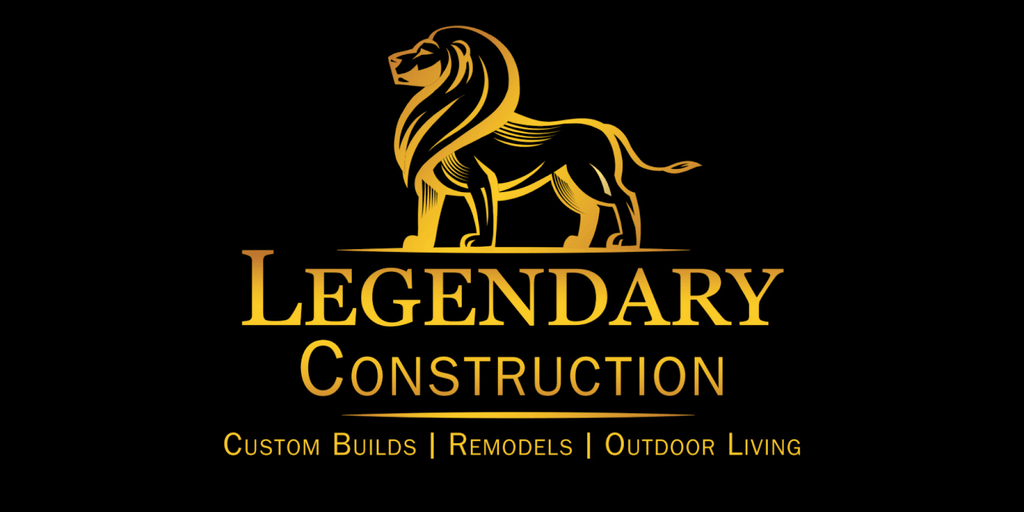 The logo of Legendary Construction, featuring a golden lion and the company name, emphasizes their focus on custom builds, remodels, and outdoor living. Known for quality craftsmanship, integrity, and clear communication, the company is dedicated to transforming homes with a focus on long-term client satisfaction.