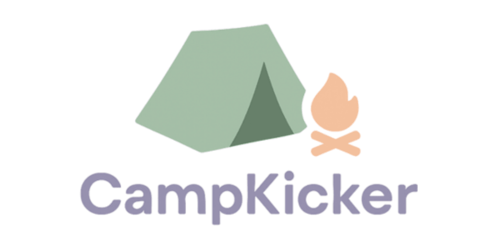 The image features the CampKicker logo, representing a platform that provides affordable, enterprise-grade marketing tools for young professionals.