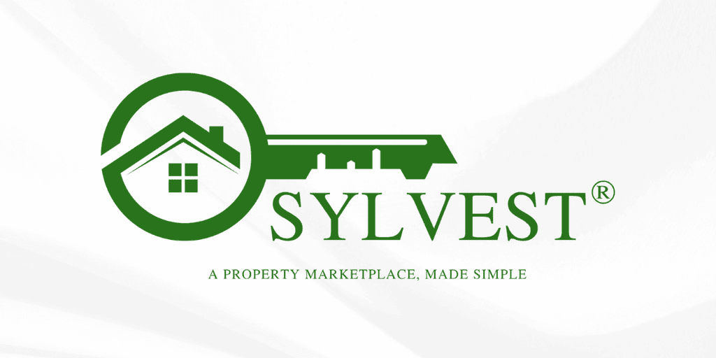 Logo design for Sylvest, a property marketplace featuring a house and key graphic