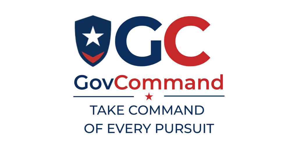 Logo of GovCommand featuring initials GC and tagline Take Command of Every Pursuit