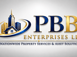 Logo of PBB Enterprises LLC featuring buildings and a house design