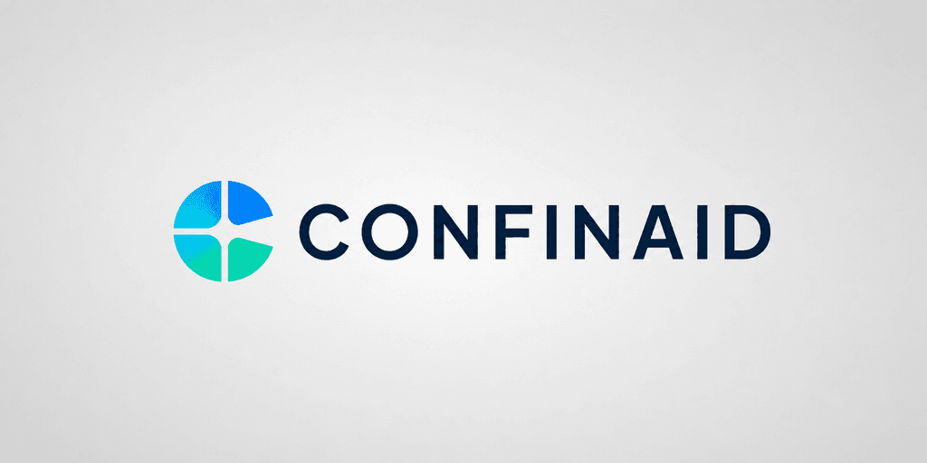 Logo of ConfinAid featuring a circular design and modern typography