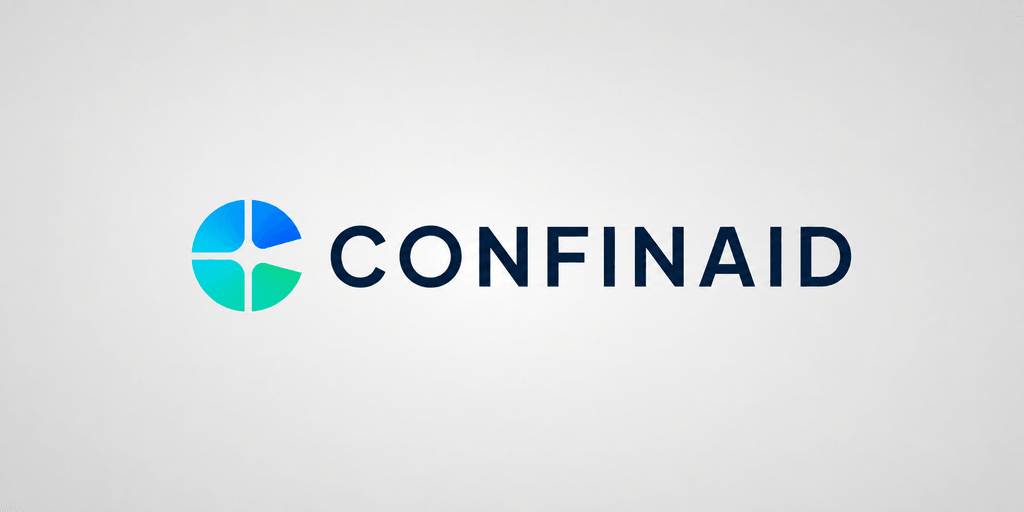 Logo of ConfinAid featuring a circular design and modern typography