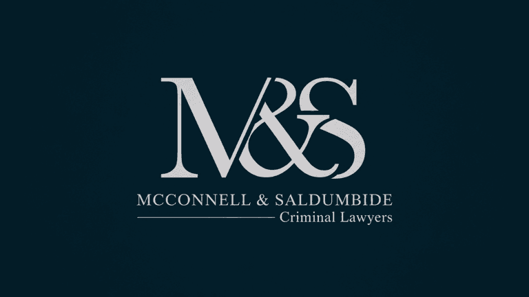 Logo for McConnell & Sal Dumbide, Criminal Lawyers, featuring initials M&S in stylish font