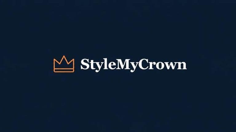 Logo for StyleMyCrown featuring a crown icon and stylish typography on a dark background