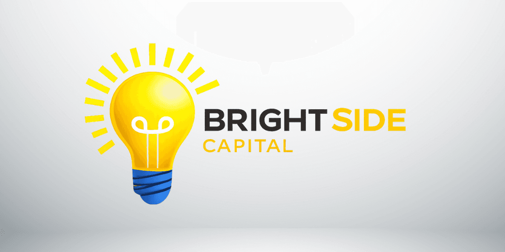 Logo featuring a lightbulb with the text Brightside Capital in bright colors