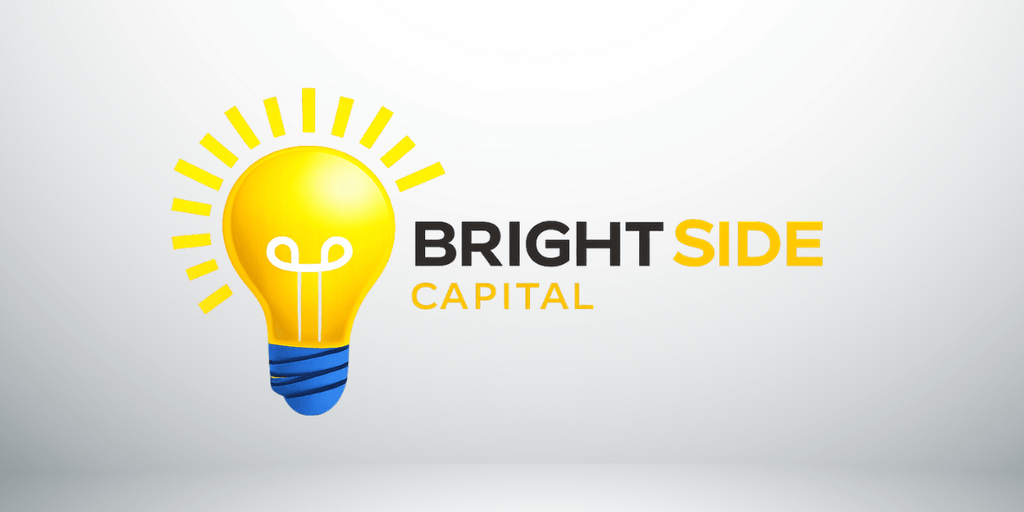 Logo featuring a lightbulb with the text Brightside Capital in bright colors