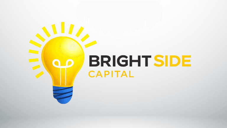 Logo featuring a lightbulb with the text Brightside Capital in bright colors