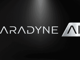 Logo of Paradyne AI with metallic text on a dark background