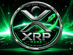 XRP Meme Token logo with a green cosmic background and digital elements