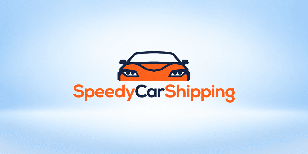 Logo for Speedy Car Shipping featuring a stylized car and bold text.