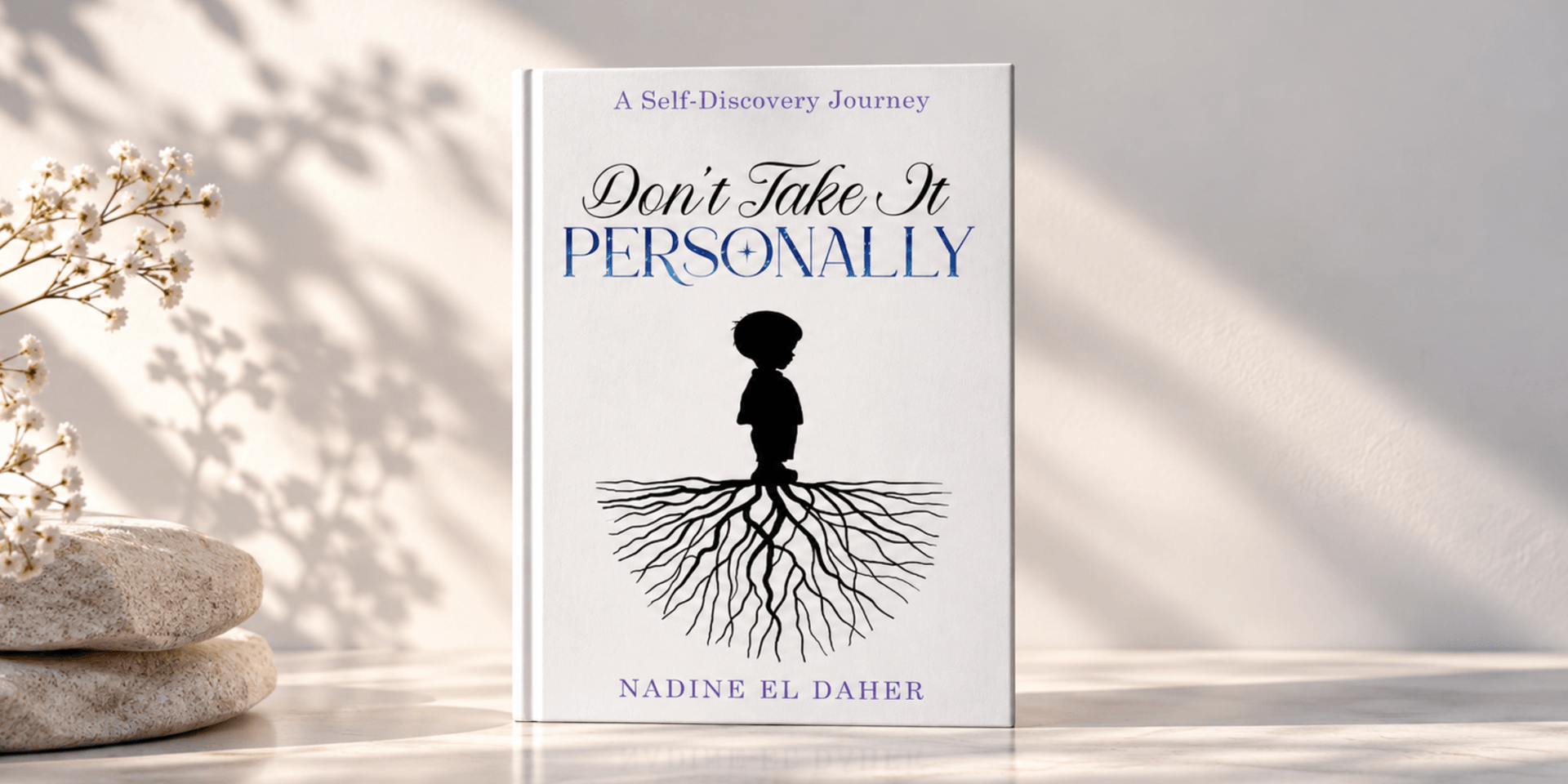 Book cover featuring a silhouette of a child with roots, titled "Don't Take It Personally"