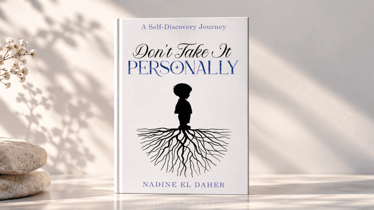 Book cover featuring a silhouette of a child with roots, titled "Don't Take It Personally"