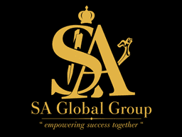 Logo of SA Global Group with a crown and tools, emphasizing empowerment and collaboration