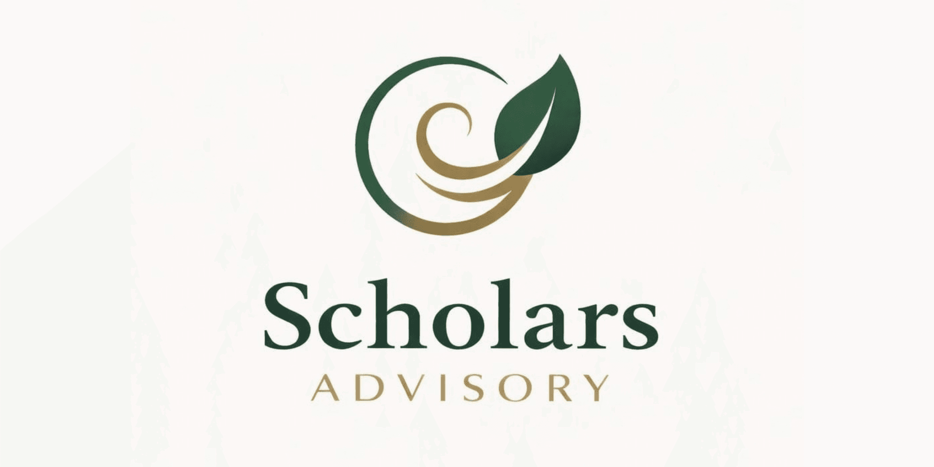 Logo of Scholars Advisory featuring a leaf in a circular design with text below