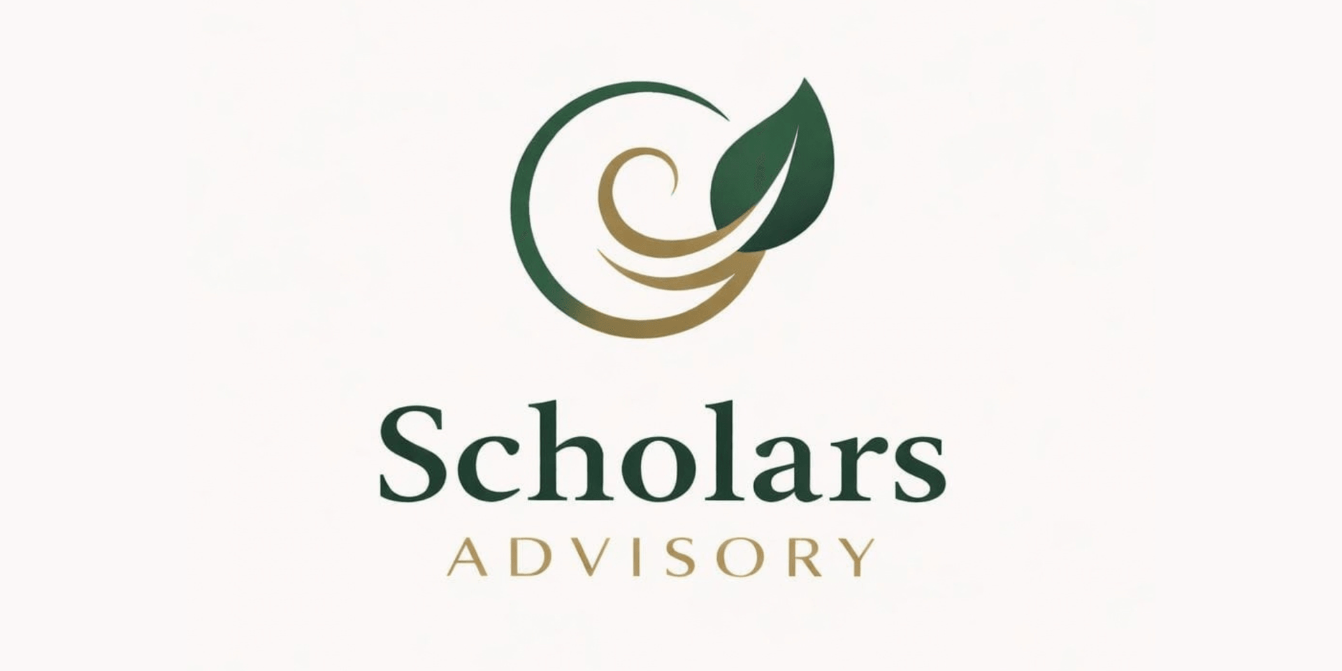 Logo of Scholars Advisory featuring a leaf in a circular design with text below