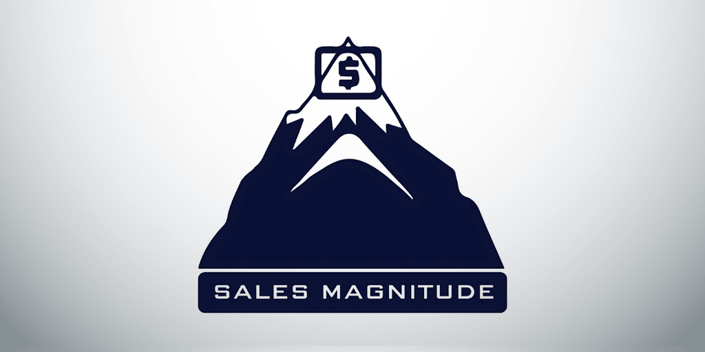 Logo featuring a mountain with a dollar sign and the text Sales Magnitude below