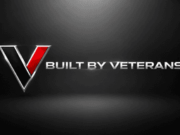 Logo featuring a stylized "V" with the text "Built by Veterans" below it