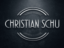 Stylized logo featuring the name "Christian Schu" on a dark textured background