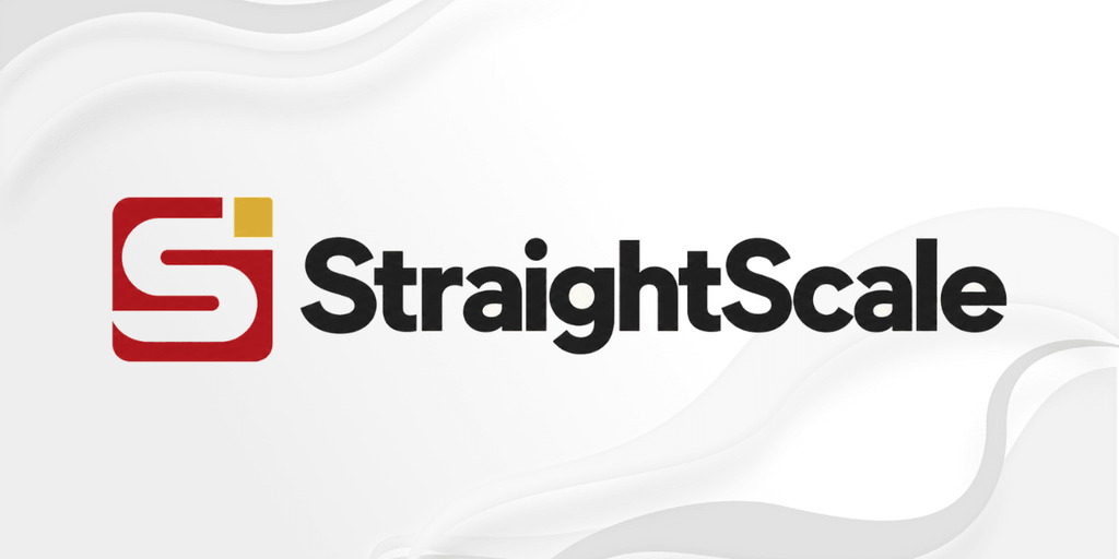 Logo of StraightScale featuring a stylized "S" and the company name.