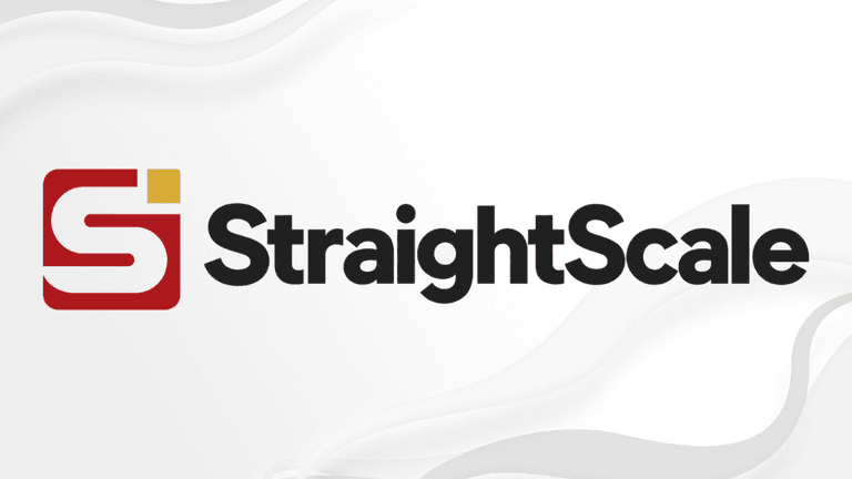 Logo of StraightScale featuring a stylized "S" and the company name.