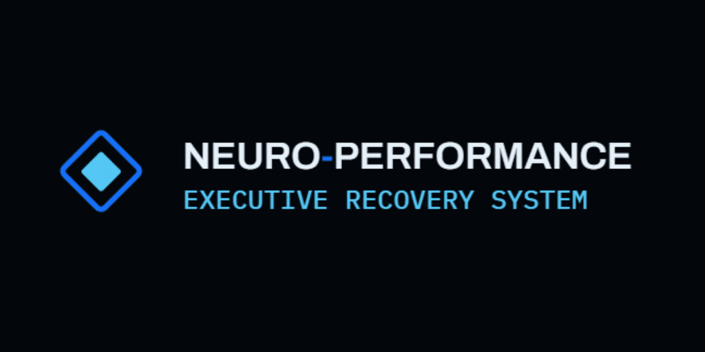 Logo for Neuro-Performance Executive Recovery System featuring a blue diamond and text