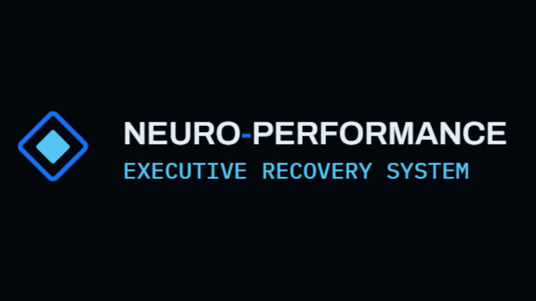 Logo for Neuro-Performance Executive Recovery System featuring a blue diamond and text