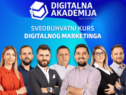 Group of professionals promoting a comprehensive digital marketing course at Digitalna Akademija