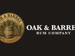 Logo of Oak & Barrel Rum Company featuring a barrel and sugarcane graphics
