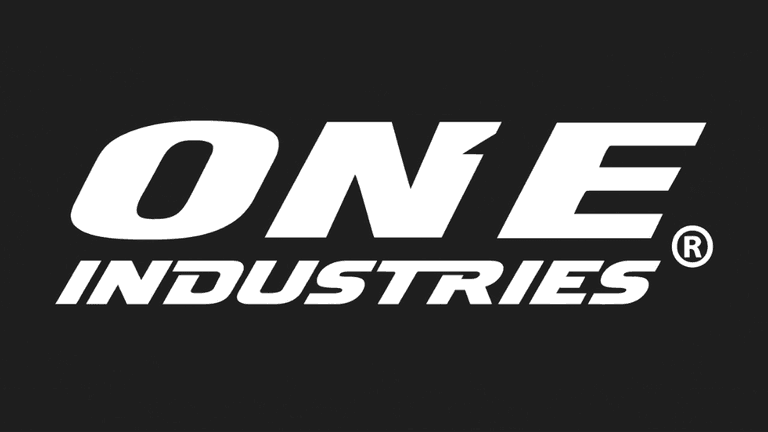 Logo of One Industries in bold white text on a black background