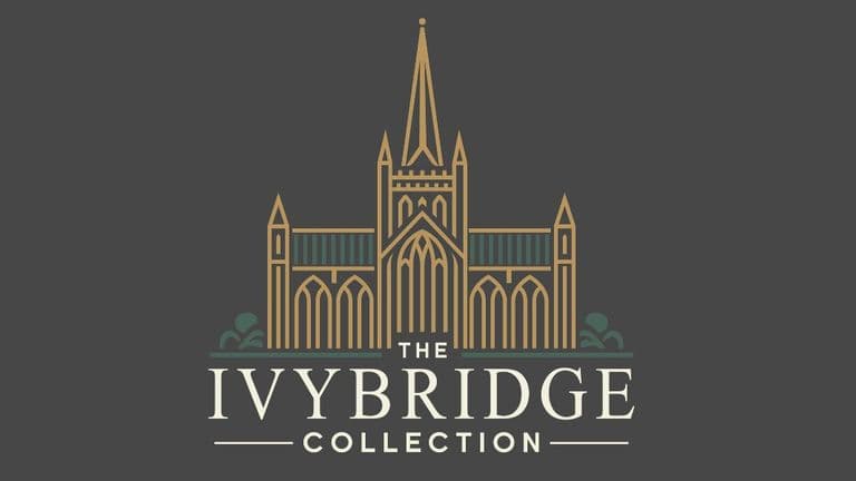 The Ivybridge Collection logo featuring a stylized cathedral-inspired design on dark background.